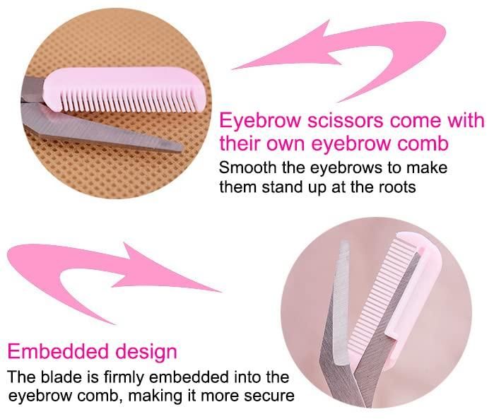 Professional Eyebrow Shaping Scissors – Precision Hair Trimming Tool with Comb