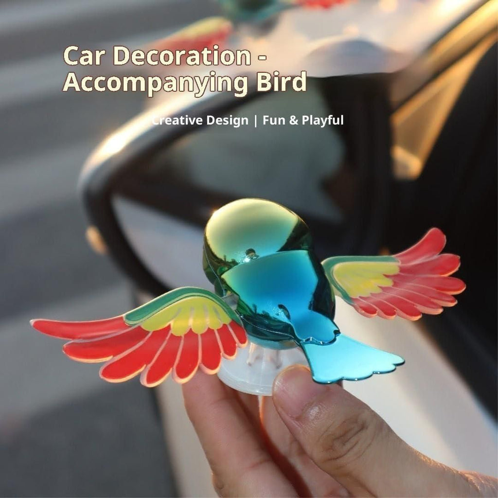 Flapping Wings Bird Car Decor – Creative Wind Powered Vehicle Ornament