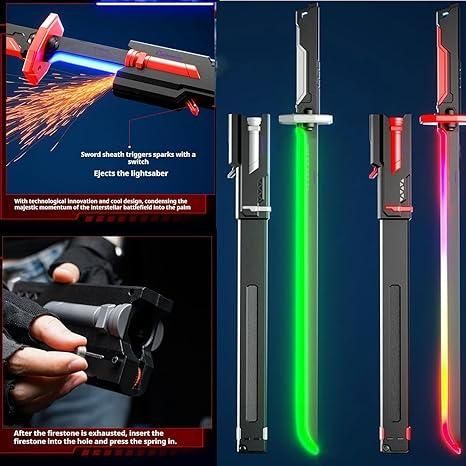 Multicolor LED Lightsaber Toy – Spark Sword with Sound & Fog Effects
