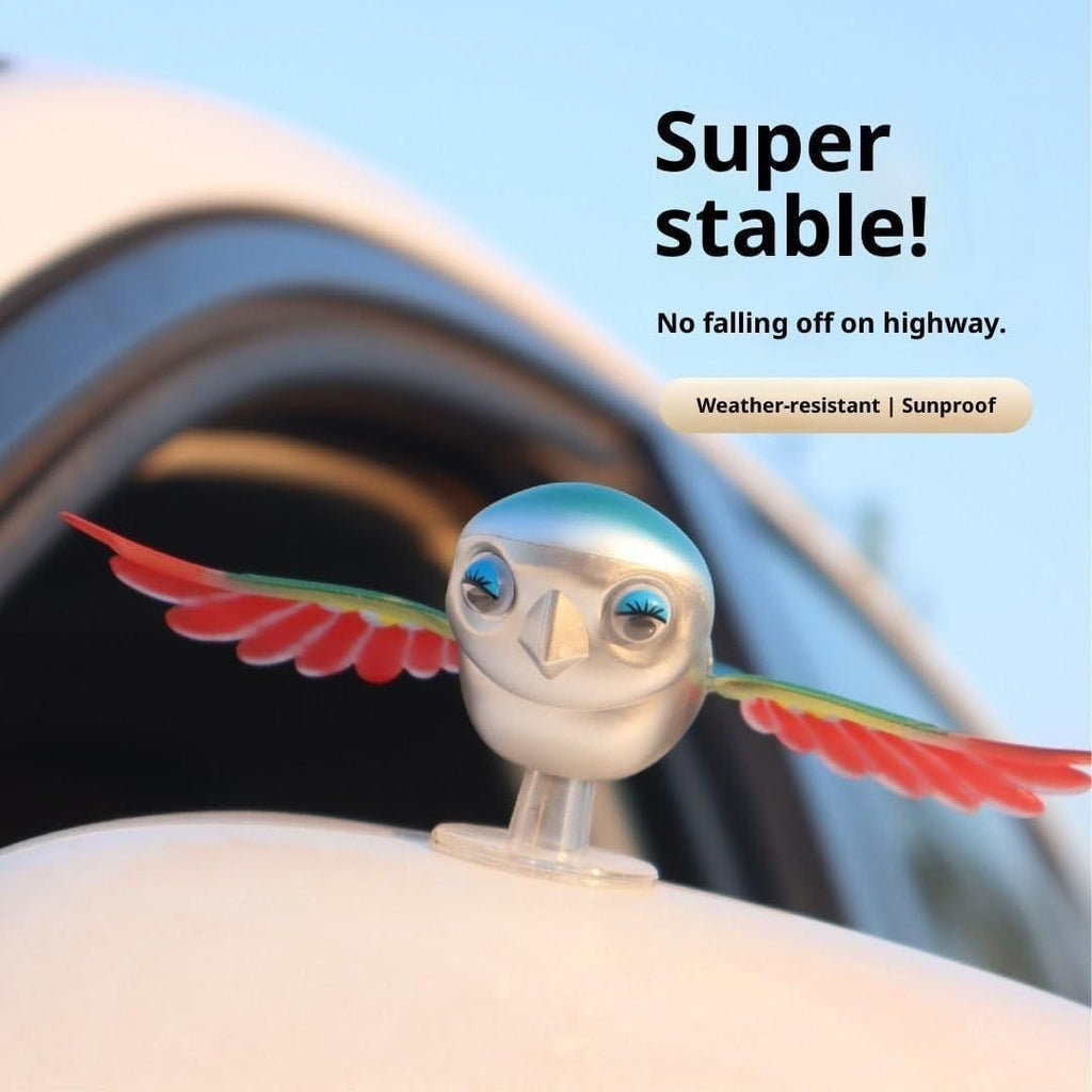 Flapping Wings Bird Car Decor – Creative Wind Powered Vehicle Ornament