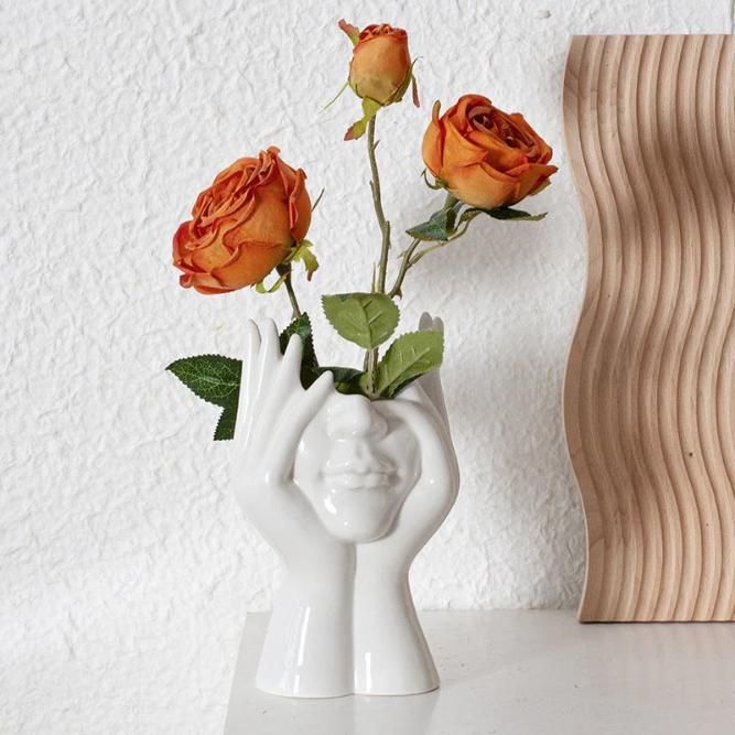 Modern Face Vase – Aesthetic Ceramic Flower Vase for Home Decor