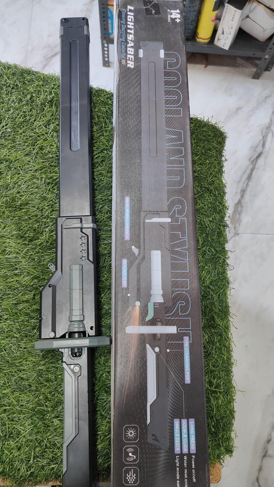 Multicolor LED Lightsaber Toy – Spark Sword with Sound & Fog Effects