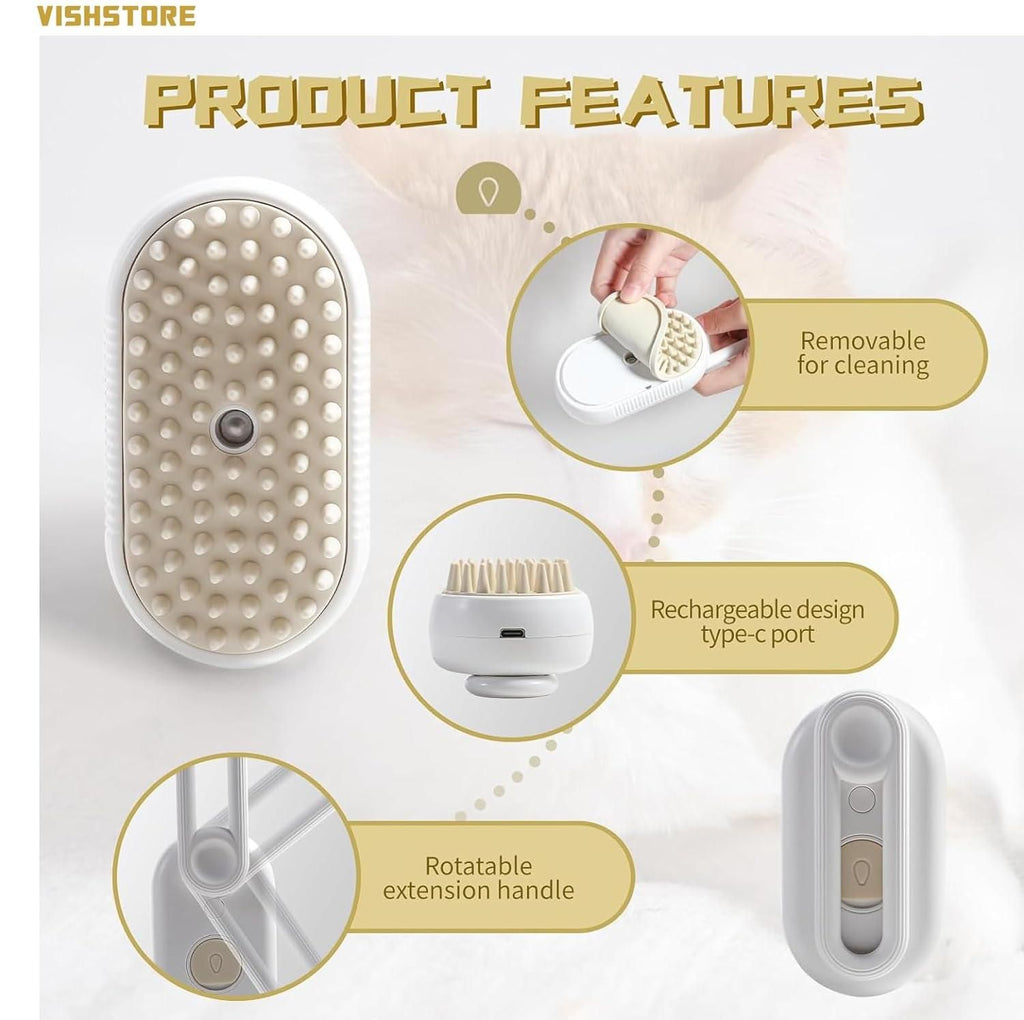 Self Cleaning Steam Pet Brush – Grooming Brush for Dogs and Cats