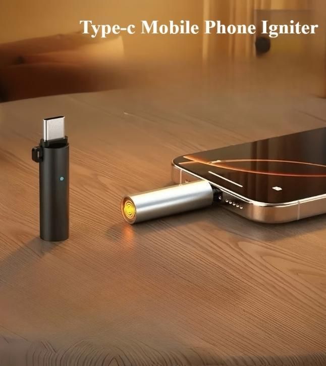 Windproof Electric Pocket Lighter – USB Type-C Rechargeable Outdoor Lighter