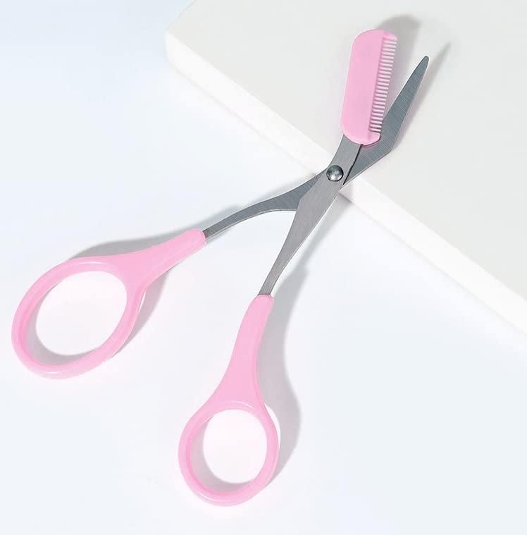 Professional Eyebrow Shaping Scissors – Precision Hair Trimming Tool with Comb