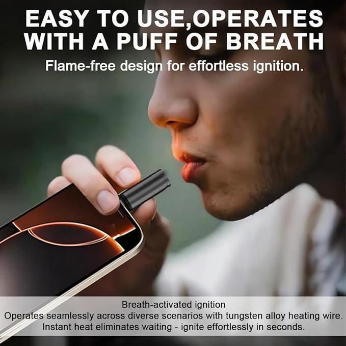 Windproof Electric Pocket Lighter – USB Type-C Rechargeable Outdoor Lighter