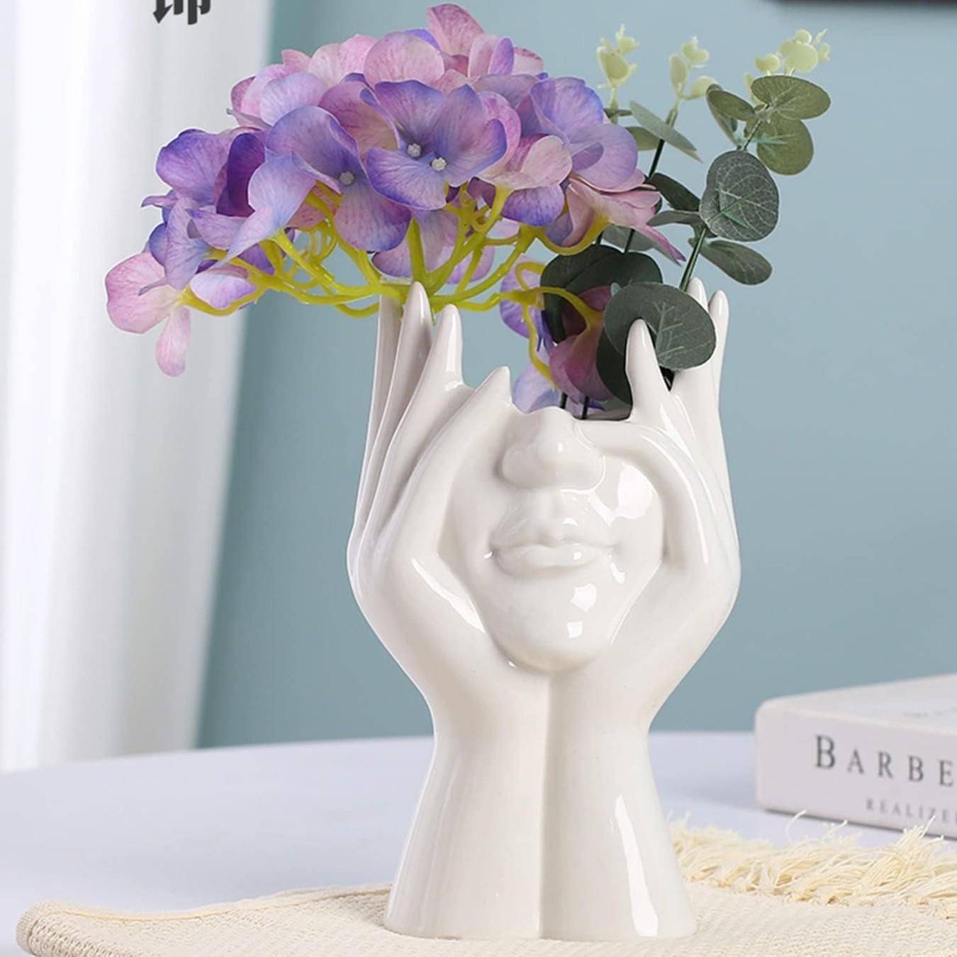 Modern Face Vase – Aesthetic Ceramic Flower Vase for Home Decor