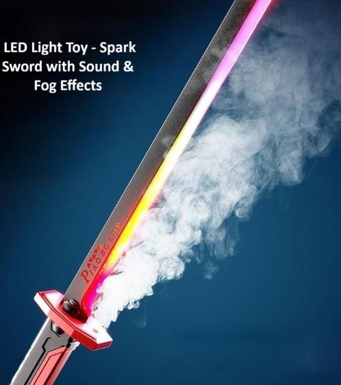Multicolor LED Lightsaber Toy – Spark Sword with Sound & Fog Effects