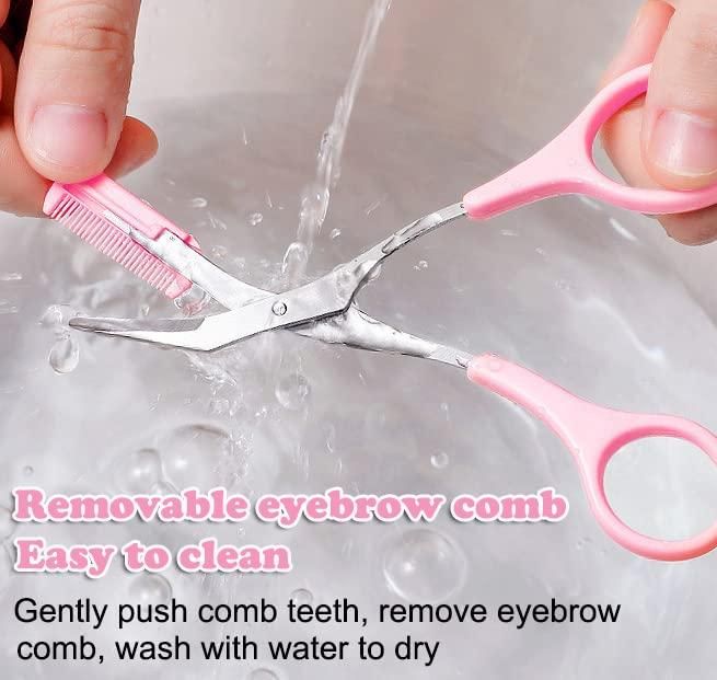 Professional Eyebrow Shaping Scissors – Precision Hair Trimming Tool with Comb