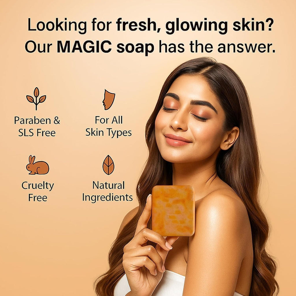 Tan Removal Soap with Sandalwood & Saffron – Natural Skin Brightening Bath Soap (100g x 2)