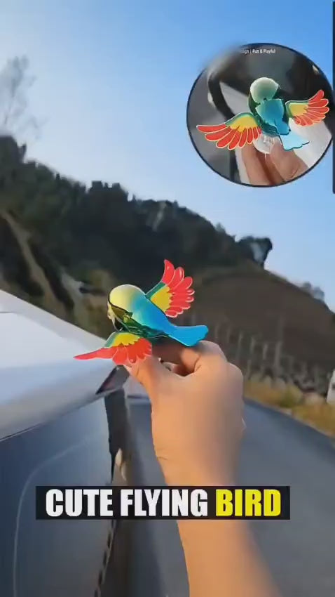 Flapping Wings Bird Car Decor – Creative Wind Powered Vehicle Ornament